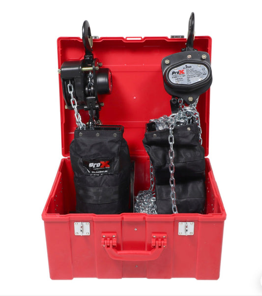 ProX XT-MCH 1T X2-30ft Manual 30ft Chain Hoist w/ Case & Chain Bags