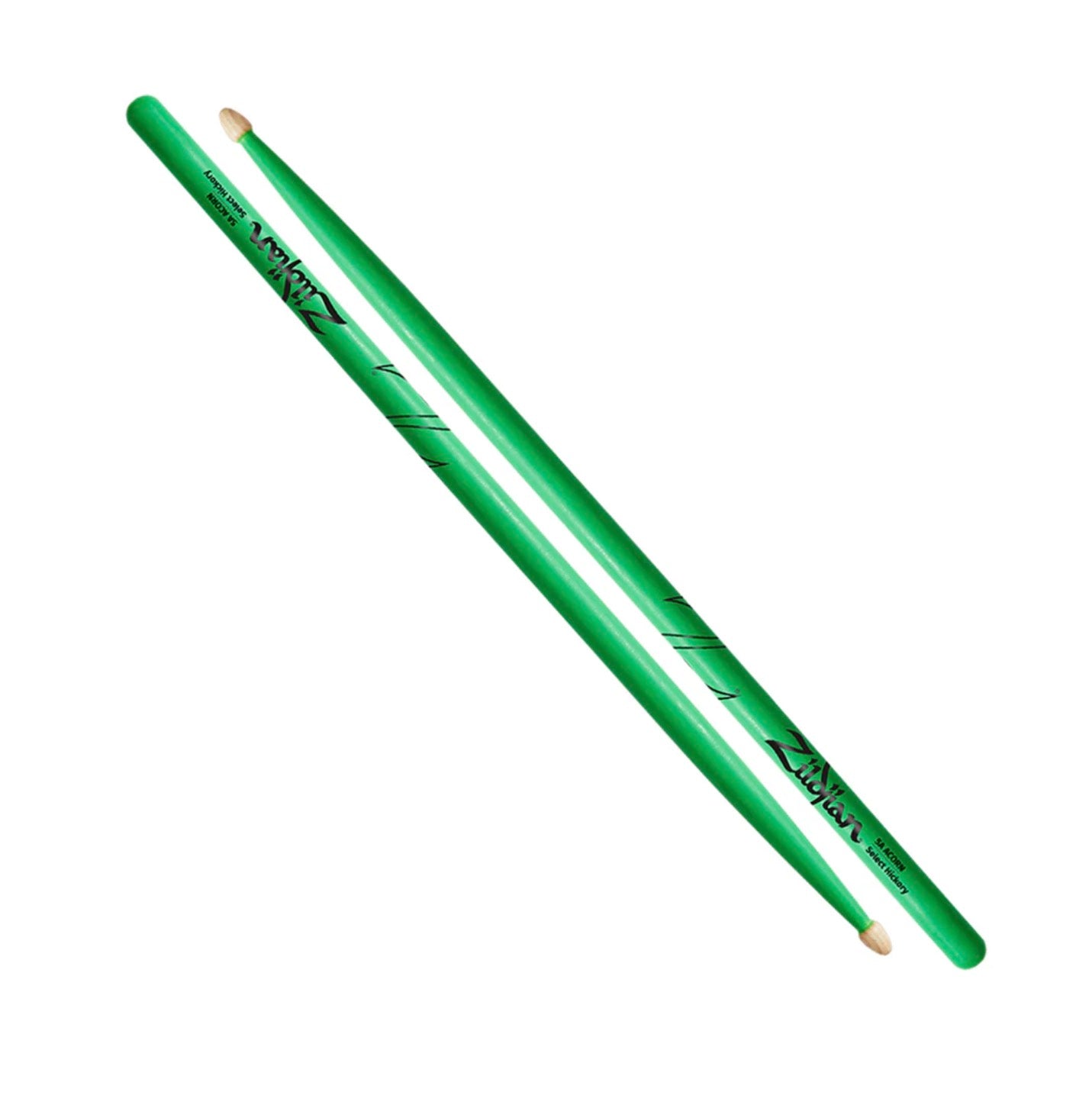 Zildjian 5A Acorn Neon Green Drum Sticks