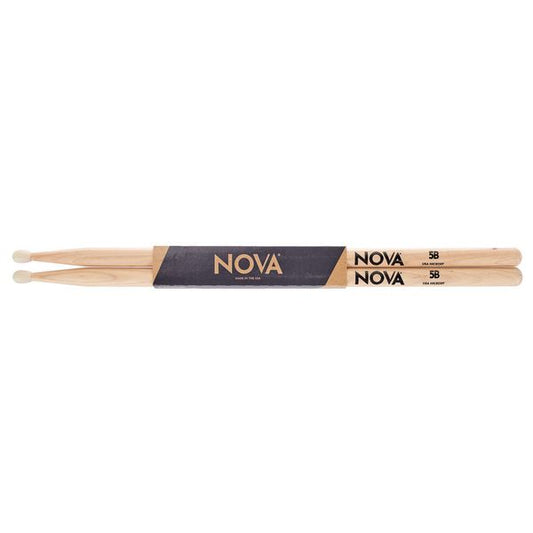 Nova 5B Hickory Drumsticks Nylon Tip