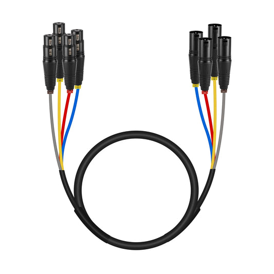 Phenyx Pro XLR Snake Cable 3FT 4-Channel