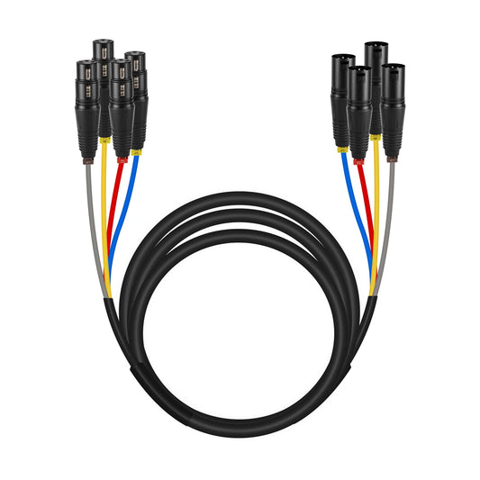 Phenyx Pro XLR Snake Cable 10FT 4-Channel