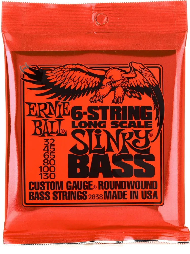Ernie Ball Slinky Electric Bass Strings - .032-.130 Long Scale 6-string