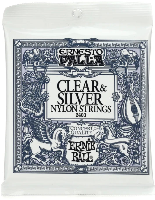 Ernie Ball Clear & Silver Nylon Classical Guitar Strings - Medium Tension