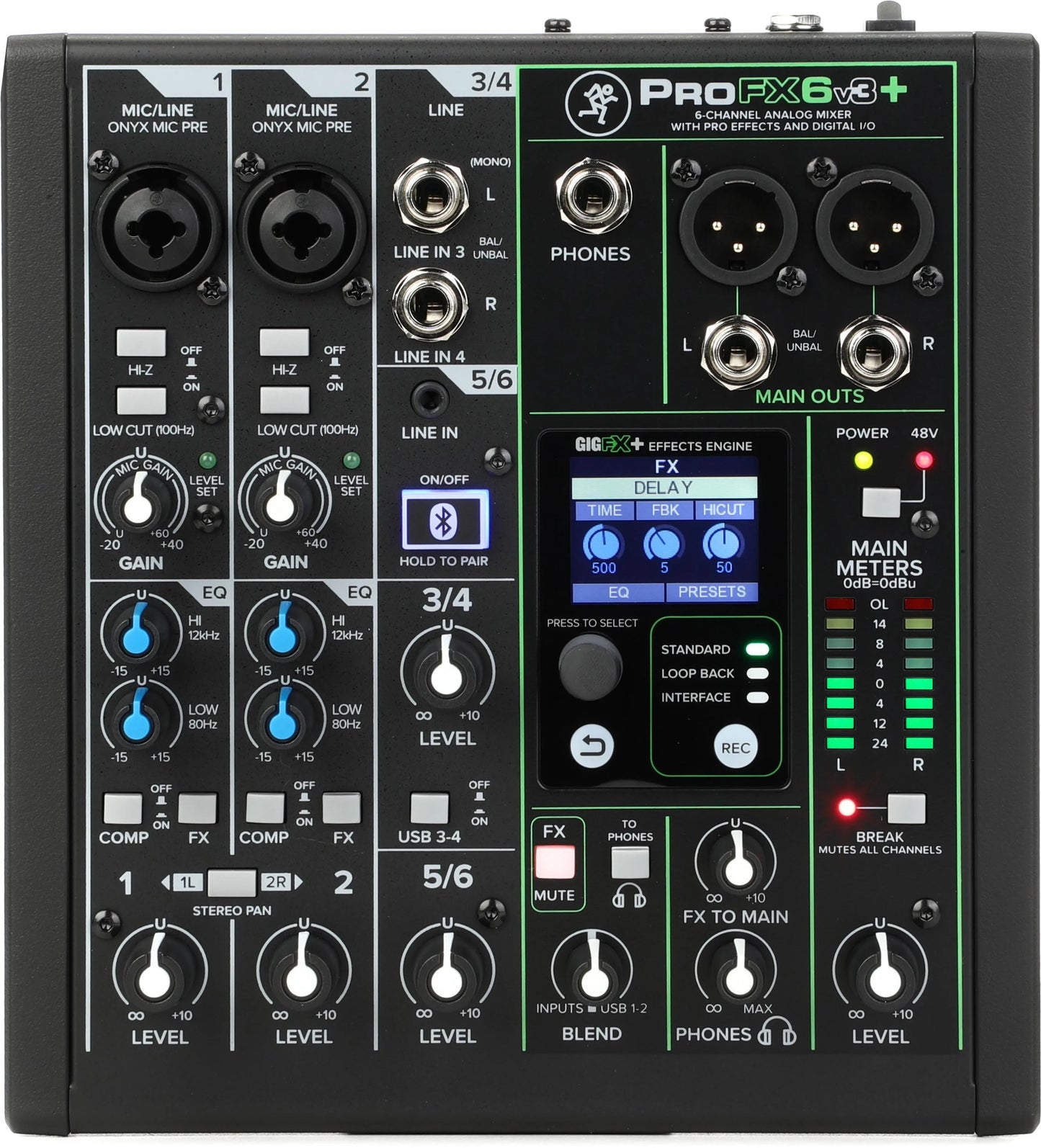 Mackie PROFX6V3+ 6-Channel Mixer Bluetooth