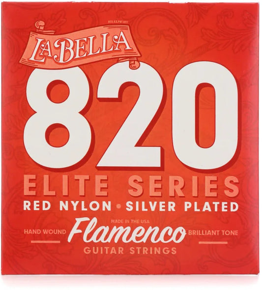 La Bella 820 Elite Red Nylon Flamenco Guitar Strings - Medium Tension