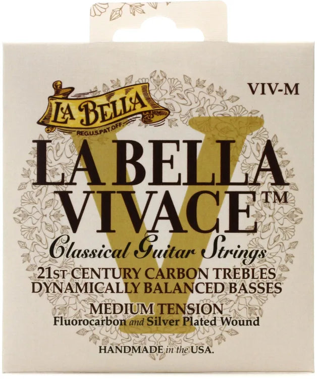 La Bella VIV-M Vivace Fluorcarbon Classical Guitar Strings - Medium Tension