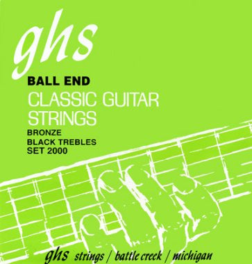 GHS Classical Guitar Strings Ball End Black Nylon