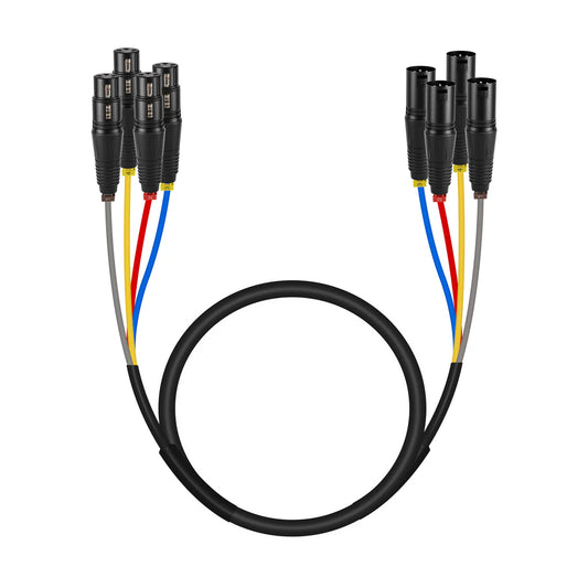 Phenyx Pro PCBL-4IN1 Snake Cable XLR 4-channel (3FT)