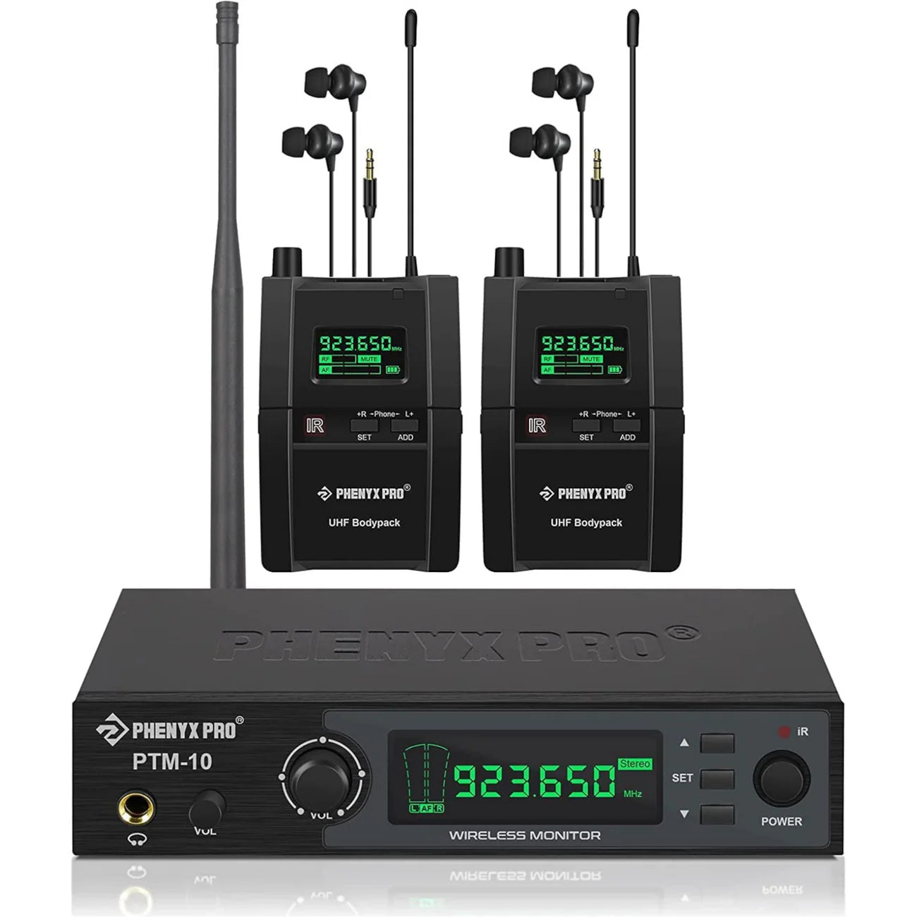 Phenyx Pro PTM-10-2B UHF Stereo Wireless In-Ear Monitor System