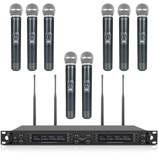 Phenyx Pro PTU-6000-8H 8-Channel UHF Wireless Microphone System