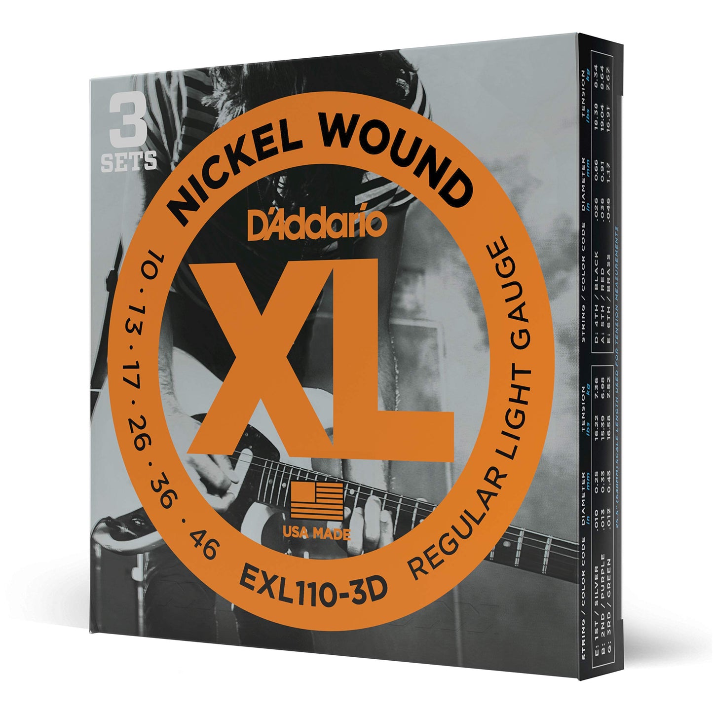 D’Addario EXL110-3D Electric Guitar Strings 3-Pack