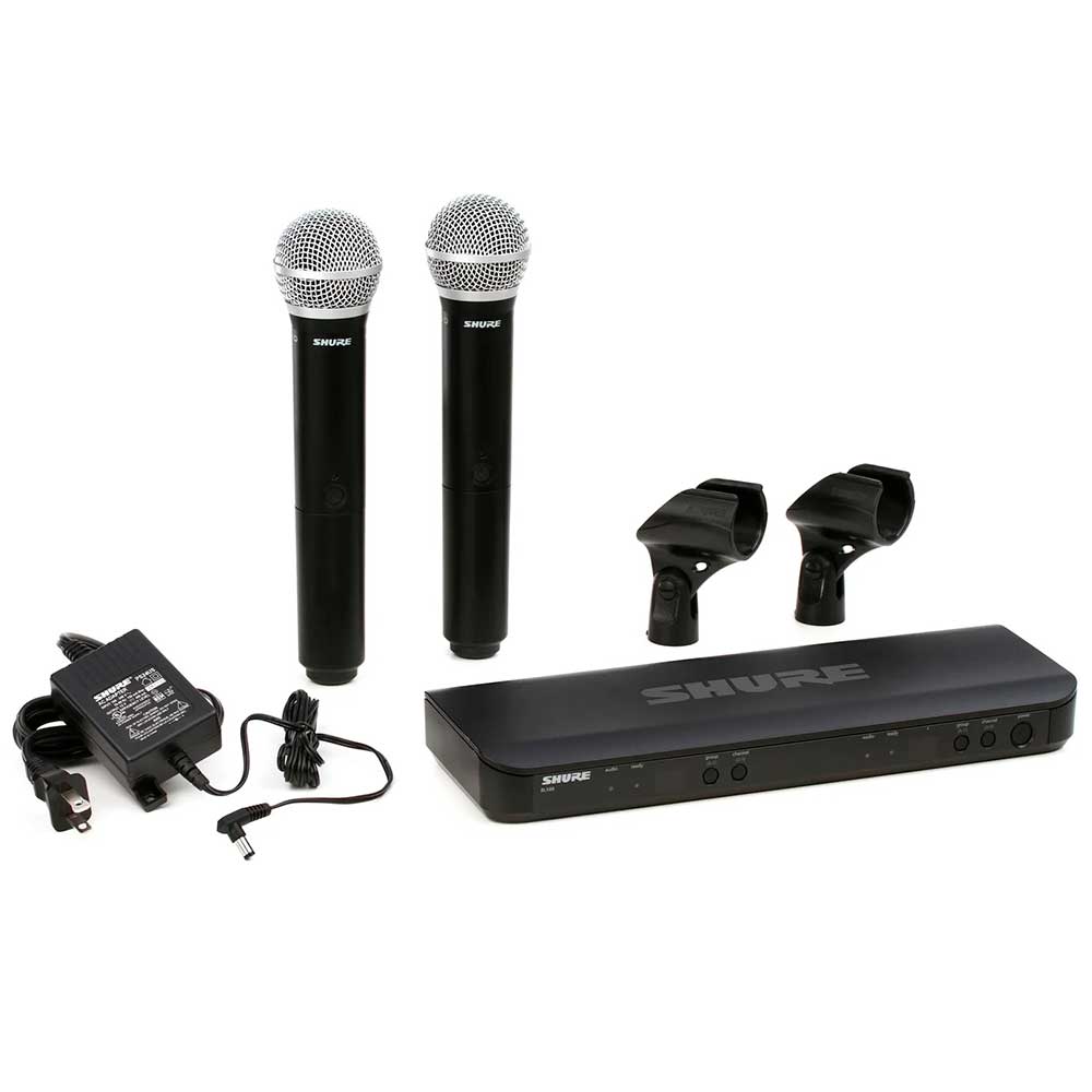 Shure BLX288/PG58 Dual Channel Wireless Handheld Microphone System