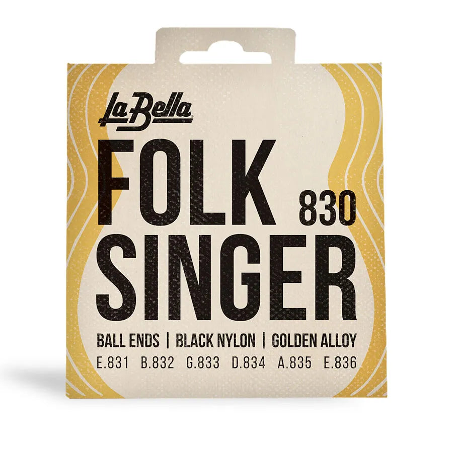 La Bella 830 Folk Singer Ball End Black Nylon Classical Guitar Strings