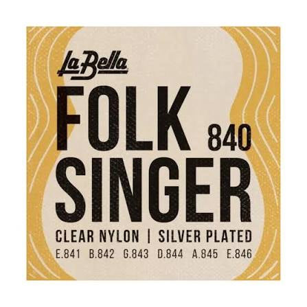 La Bella 840 Folk Singer Ball Ends Clear Nylon Classical Guitar Strings