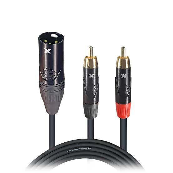 ProX 2RCA-XLRM Cable 10ft XC-XMYRCA10