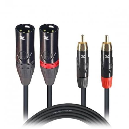 ProX 2XLRM-2RCA Cable 10ft XC-DRXM10