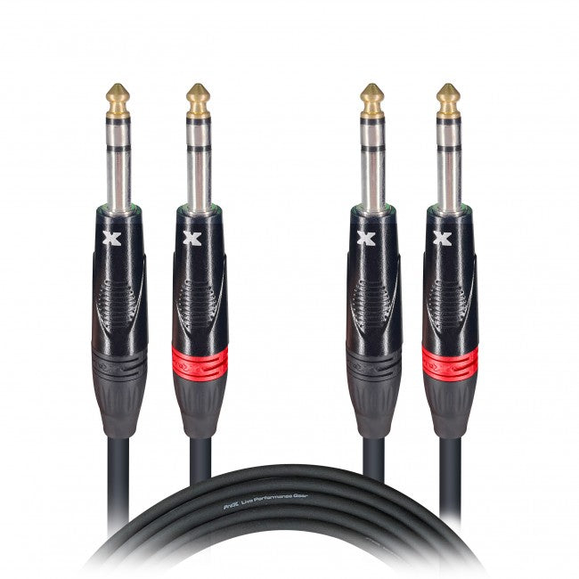 ProX 3 Ft. Balanced Dual 1/4" TRS-M to Dual 1/4" TRS-M Cable XC-DTRS3
