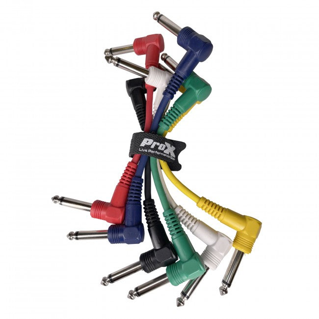 ProX 6-Pack 6" Patch Cables 1/4" to 1/4" Angle XC-PATCHX6