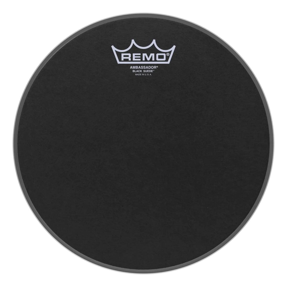 Remo Ambassador Black Suede 10”