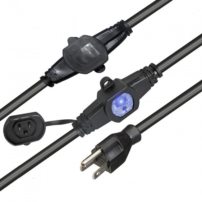 ProX 32Ft Male NEMA 110VAC to 6-Outet Female Edison 14/3AWG Power Extension Cable XC-MEP14-326