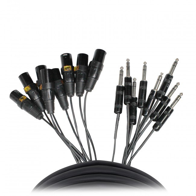 ProX 10Ft 8-Channel Snake Cable XLR-M TO 1/4" Audio Cable XC-8SXM10