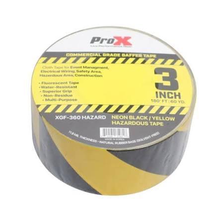 ProX 3" 180FT 60YD Hazardous Gaffer Tape XGF-360 HAZARD