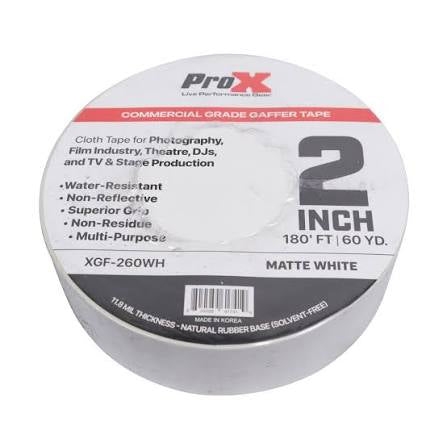 ProX 3" 180FT 60YD Matte White Gaffer Tape