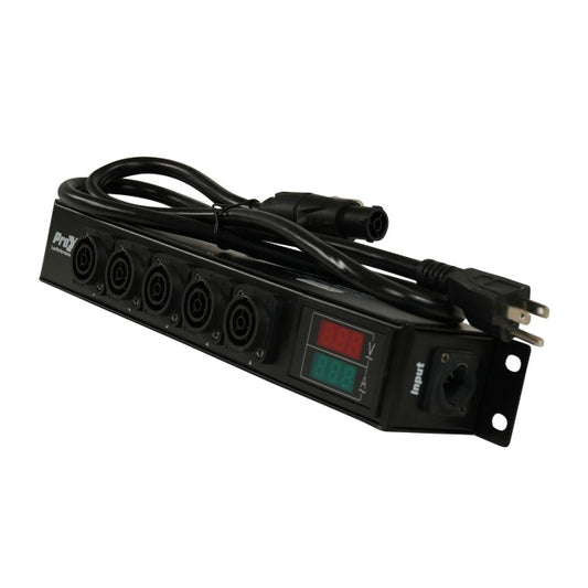 ProX DANA PowerCenter AC to 6X True1 Splitter Outputs - 20A REAN® by NEUTRIK® Connectors w/ V&A Meter