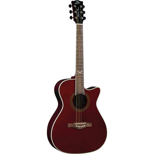 EKO NXT A100CERED See Through Red Acoustic Guitar with EQ