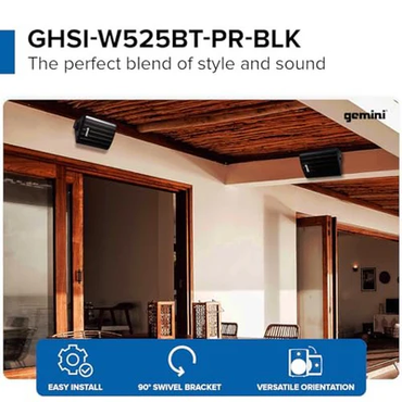 Gemini GHSI-525BT-PR waterproof outdoor Bluetooth speaker pair, 5.25" woofers, IP44 rated