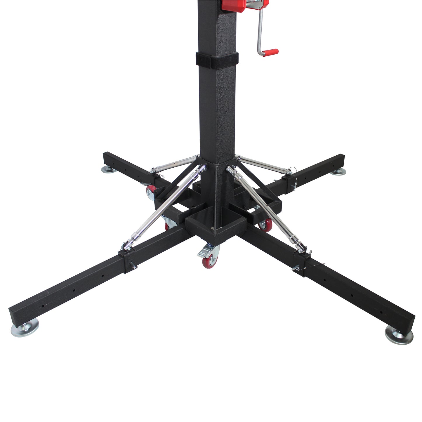 Pro-X XT-CRANK18FT-500 18Ft Lighting Heavy-Duty Crank Truss Stand 500 Lb. Capacity with Outriggers Center Load18' Includes T-Adapter Truss Mount