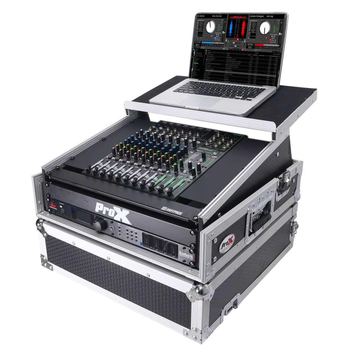 ProX T-2MRLT MK2 2U Rack Front and 10U Top Mixer Mobile DJ Combo ATA Flight Style Case