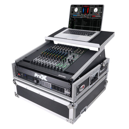 ProX T-2MRLT MK2 2U Rack Front and 10U Top Mixer Mobile DJ Combo ATA Flight Style Case