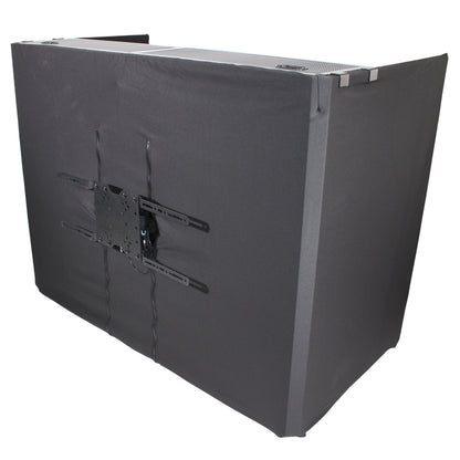 ProX XF-MESAMEDIAMK2 DJ Facade Table Station Includes TV Mount, White & Black Scrims and Carry Bag