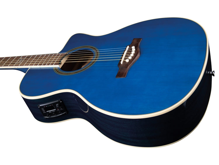 EKO NXT A100CEBL See Through Blue Acoustic Guitar with EQ