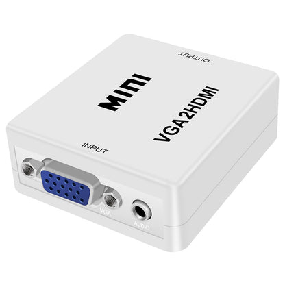 Mini 1080P VGA to HDMI Adapter Converter VGA2HDMI Converter Connector with Audio for PC Laptop to HDTV Projector