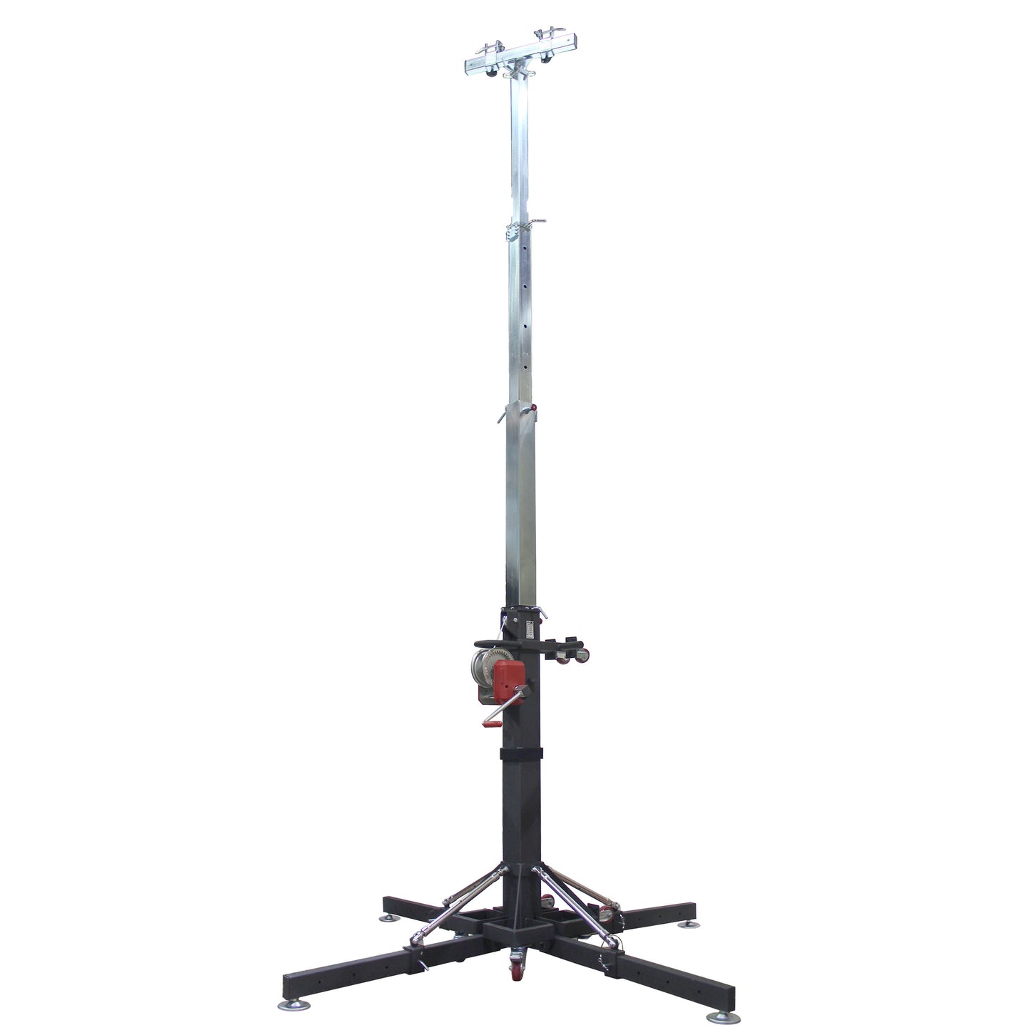 Pro-X XT-CRANK18FT-500 18Ft Lighting Heavy-Duty Crank Truss Stand 500 Lb. Capacity with Outriggers Center Load18' Includes T-Adapter Truss Mount