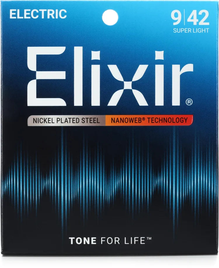 Elixir Strings Nanoweb Electric Guitar Strings - .009-.042 Super Light