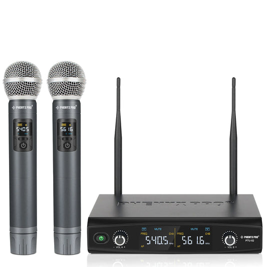 Phenyx Pro PTU-52-2H Dual Wireless Microphone System