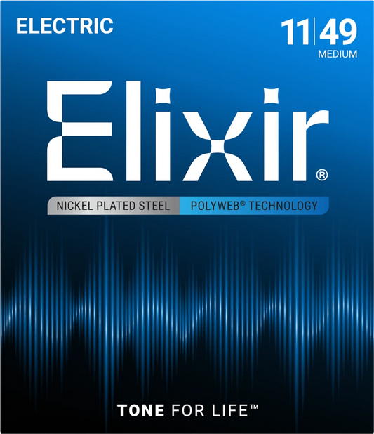 Elixir Polyweb Electric Guitar Strings .011-.049 Medium