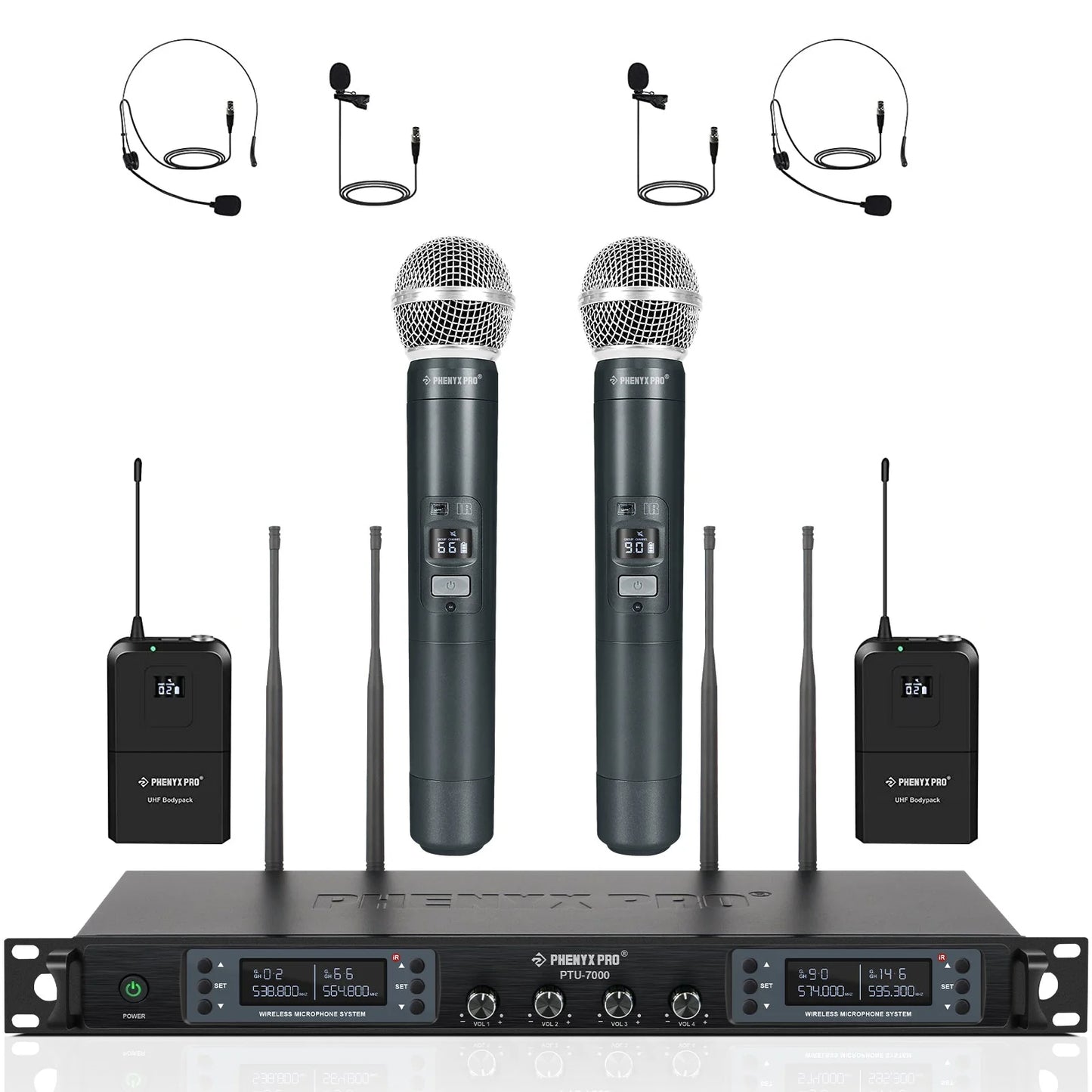Phenyx Pro PTU-7000-2H2B Wireless Microphone System