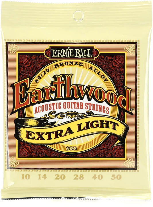 Ernie Ball Earthwood 80/20 Bronze Acoustic Guitar Strings - .010-.050 Extra Light