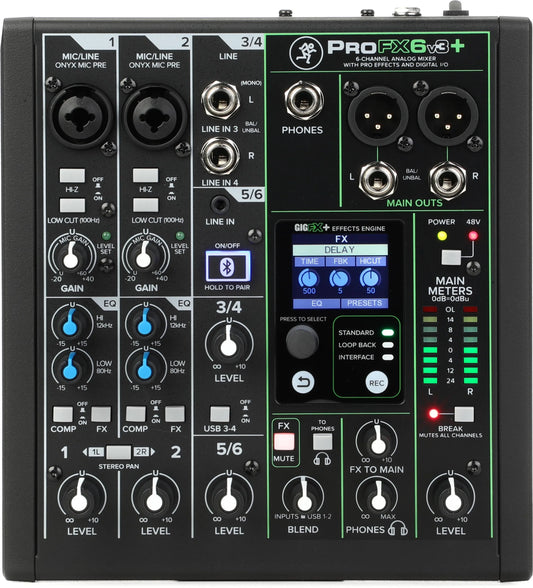 Mackie PROFX6V3+ 6-Channel Mixer Bluetooth