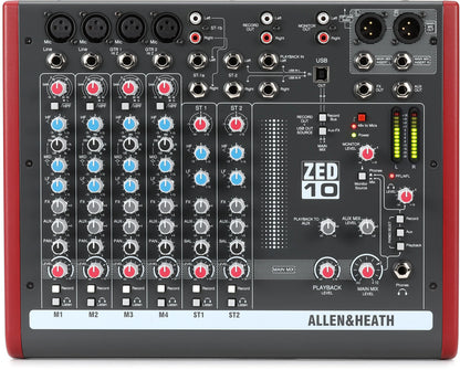 Allen & Heath ZED-10 10-channel Mixer with USB Audio Interface