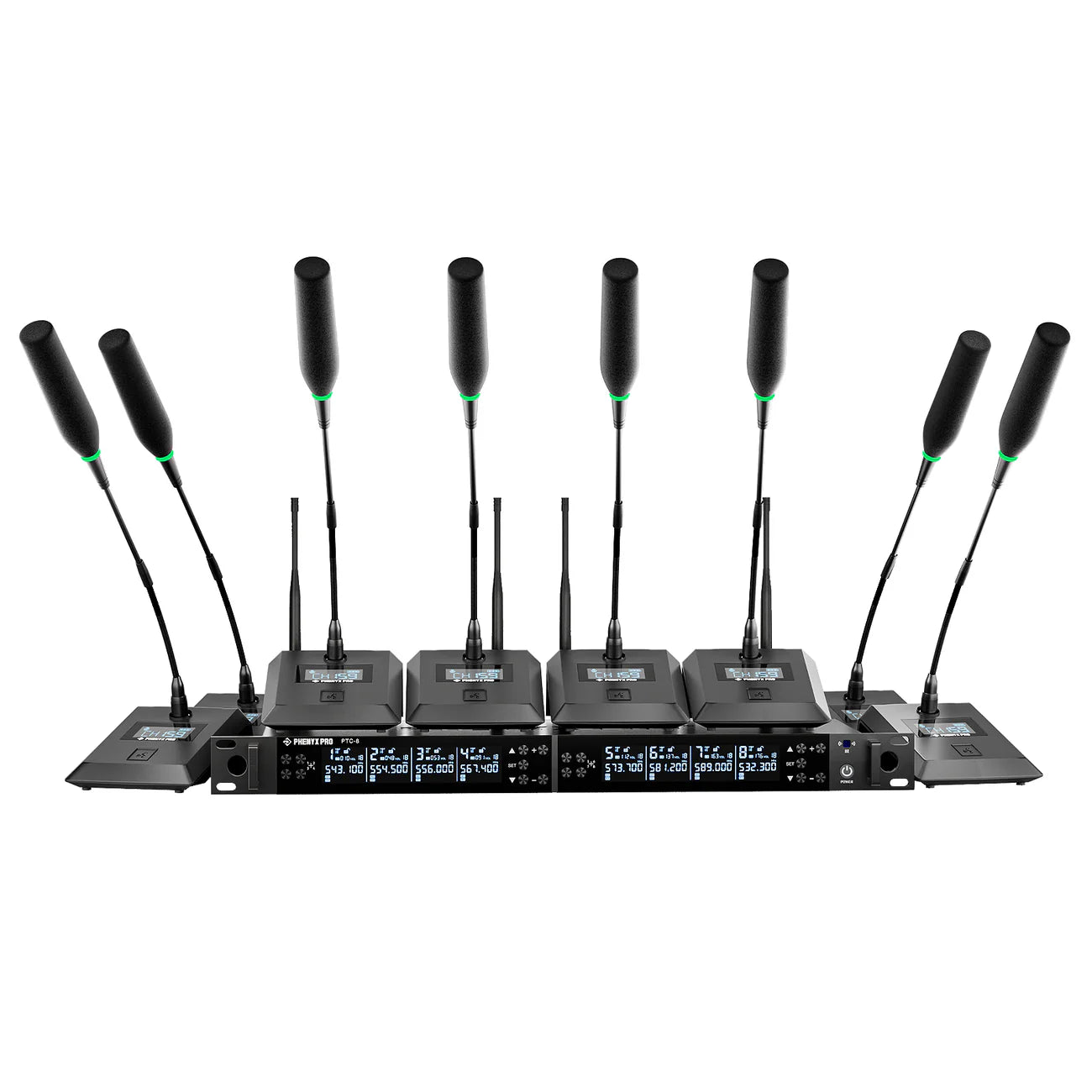 Phenyx Pro PTC-8 Wireless Conference Microphone System (8 Gooseneck Mics)