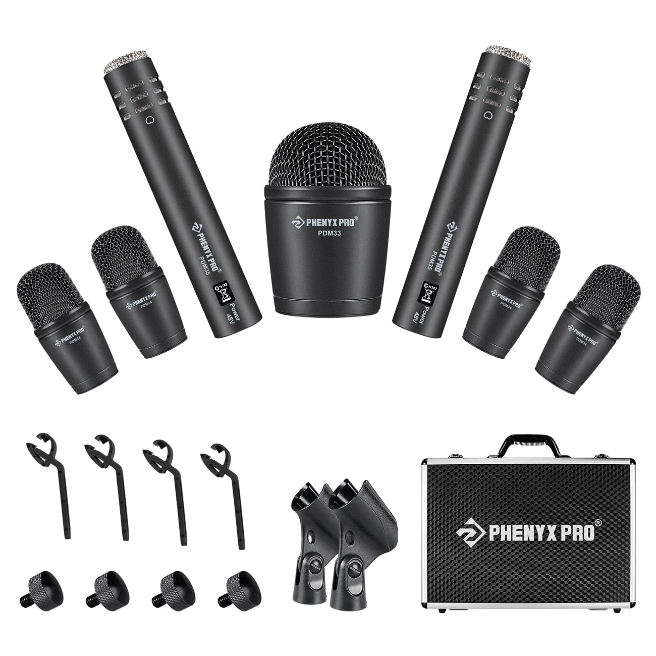 Phenyx Pro PTD-10 7-Piece Drum Microphone Kit