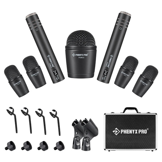 Phenyx Pro PTD-10 7-Piece Drum Microphone Kit