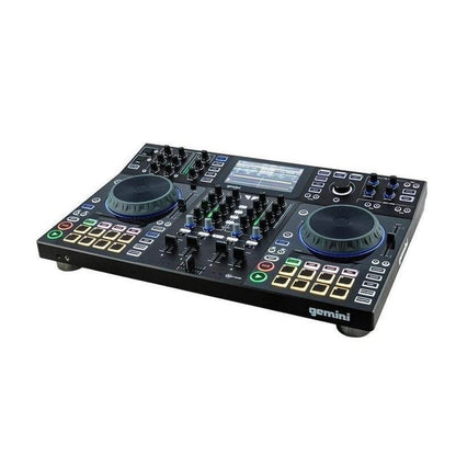 Gemini SDJ-4000 standalone DJ console — 4-channel mixer, dual decks, 7" HD display