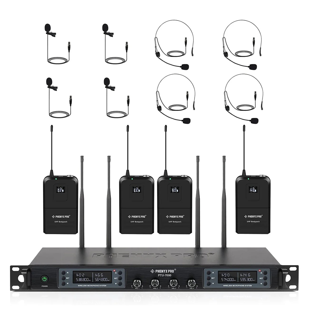 Phenyx Pro PTU-7000-4B Wireless Microphone System