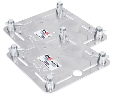 ProX XT-BP12AX2 12" (Pair) of Aluminum 6mm Slotted Holes Truss Base Plate for F34 F32 F31 Conical Square Truss with Connectors
